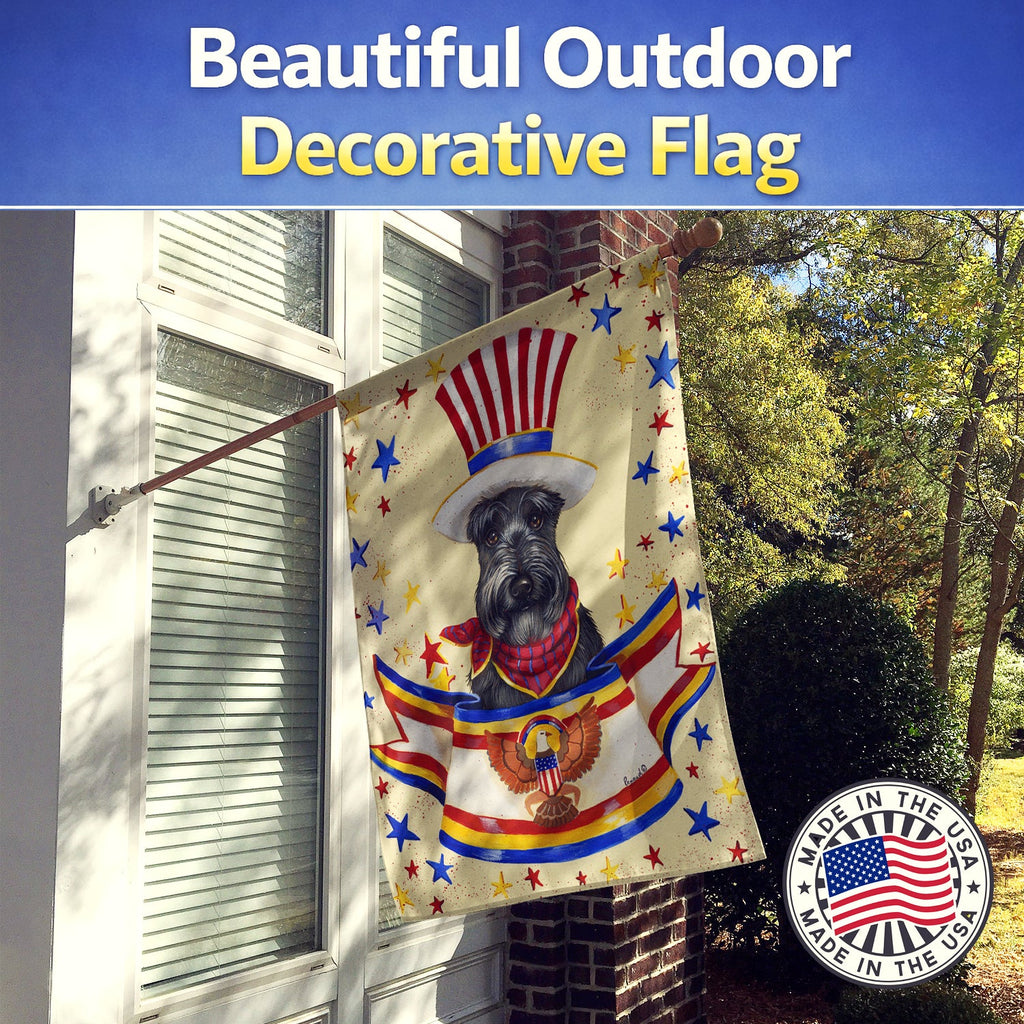Scottie USA House Flag 28x40 Porch Sleeve Pole Decorative Outside Yard Banner Artwork Wall Hanging, Polyester