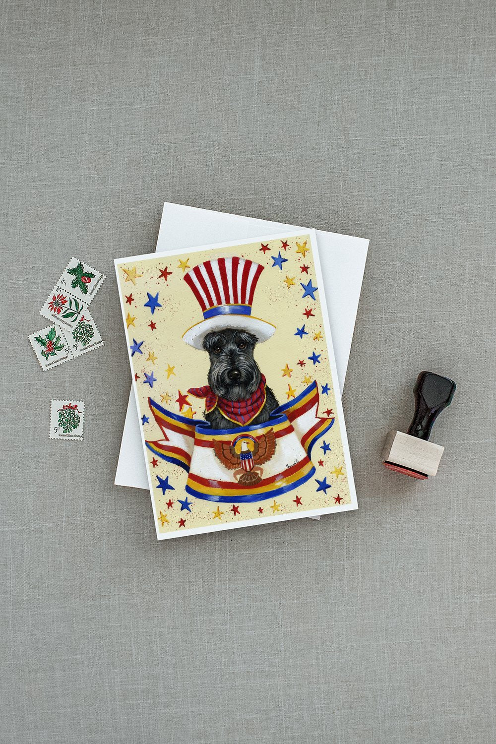 Scottie USA Greeting Cards Pack of 8 Blank Cards with Envelopes Whimsical A7 Size 5x7