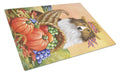 Sheltie Autumn Cutting Board Tempered Glass Kitchen Cutting Surface, Heat Resistant Chopping, Non-Slip Feet, Food Prep & Serving