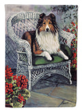 Sheltie Patio Jewel House Flag 28x40 Porch Sleeve Pole Decorative Outside Yard Banner Artwork Wall Hanging, Polyester
