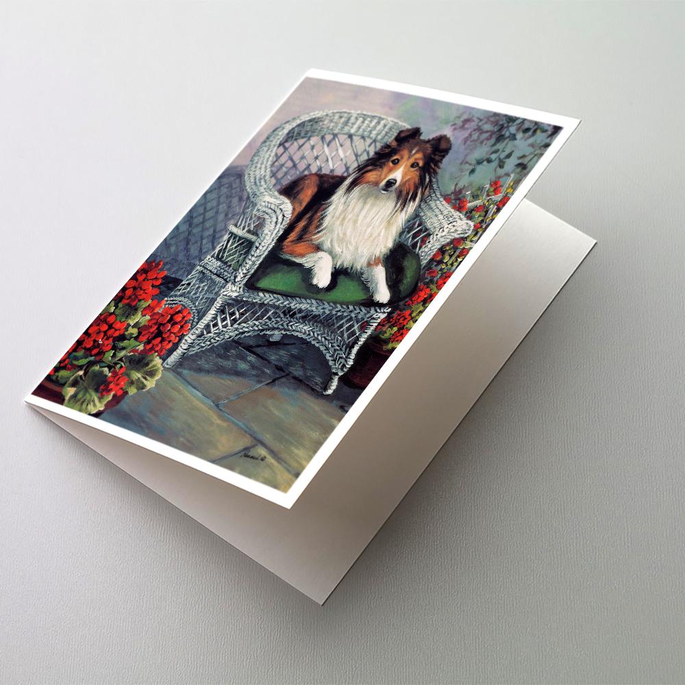 Sheltie Patio Jewel Greeting Cards Pack of 8 Blank Cards with Envelopes Whimsical A7 Size 5x7
