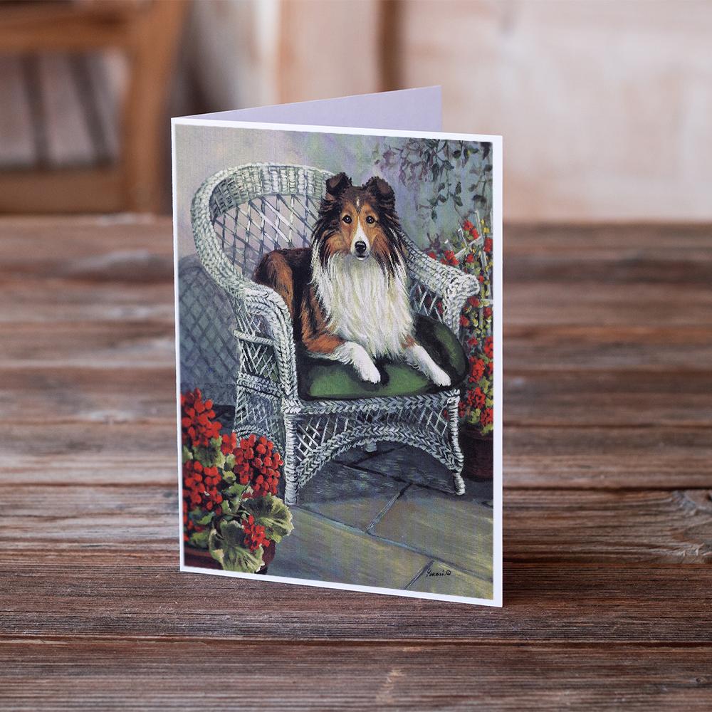 Sheltie Patio Jewel Greeting Cards Pack of 8 Blank Cards with Envelopes Whimsical A7 Size 5x7