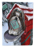 Shih Tzu Christmas Letter to Santa House Flag 28x40 Porch Sleeve Pole Decorative Outside Yard Banner Artwork Wall Hanging, Polyester