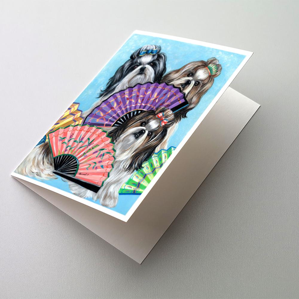 Shih Tzu Top Fans Greeting Cards Pack of 8 Blank Cards with Envelopes Whimsical A7 Size 5x7