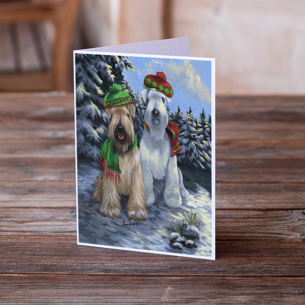 Wheaten Terrier Christmas Snowdog Greeting Cards Pack of 8 Blank Cards with Envelopes Whimsical A7 Size 5x7