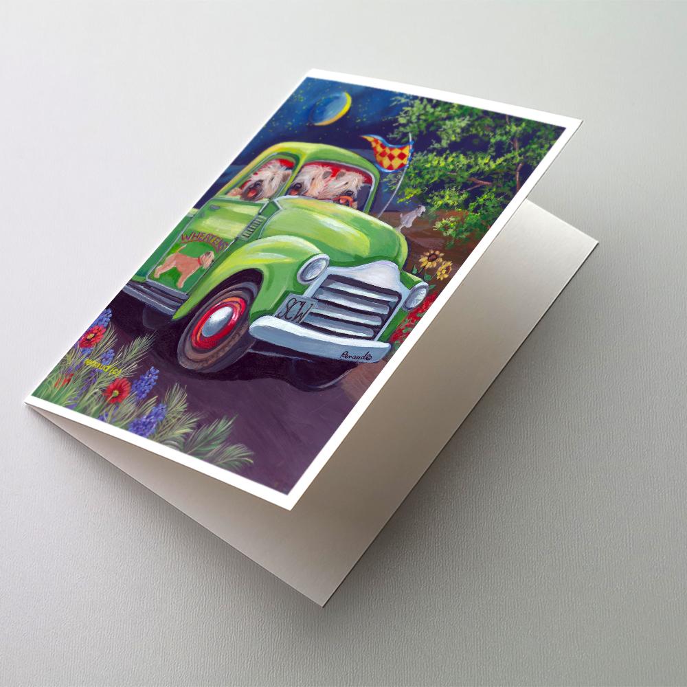 Wheaten Terrier Zoom Greeting Cards Pack of 8 Blank Cards with Envelopes Whimsical A7 Size 5x7