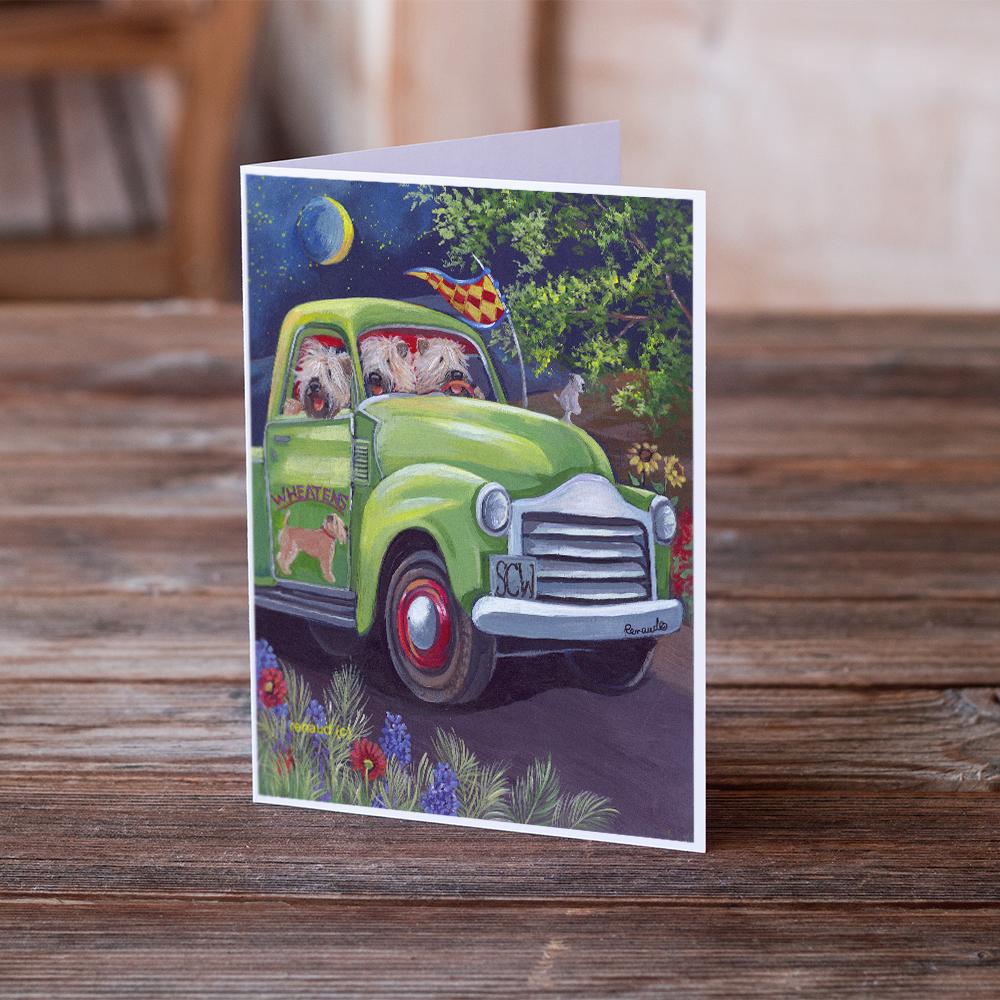 Wheaten Terrier Zoom Greeting Cards Pack of 8 Blank Cards with Envelopes Whimsical A7 Size 5x7