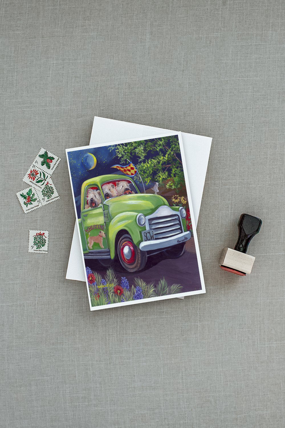 Wheaten Terrier Zoom Greeting Cards Pack of 8 Blank Cards with Envelopes Whimsical A7 Size 5x7