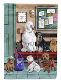 Dogs Vet Visit House Flag 28x40 Porch Sleeve Pole Decorative Outside Yard Banner Artwork Wall Hanging, Polyester