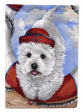 Westie Ahoy Sailor House Flag 28x40 Porch Sleeve Pole Decorative Outside Yard Banner Artwork Wall Hanging, Polyester