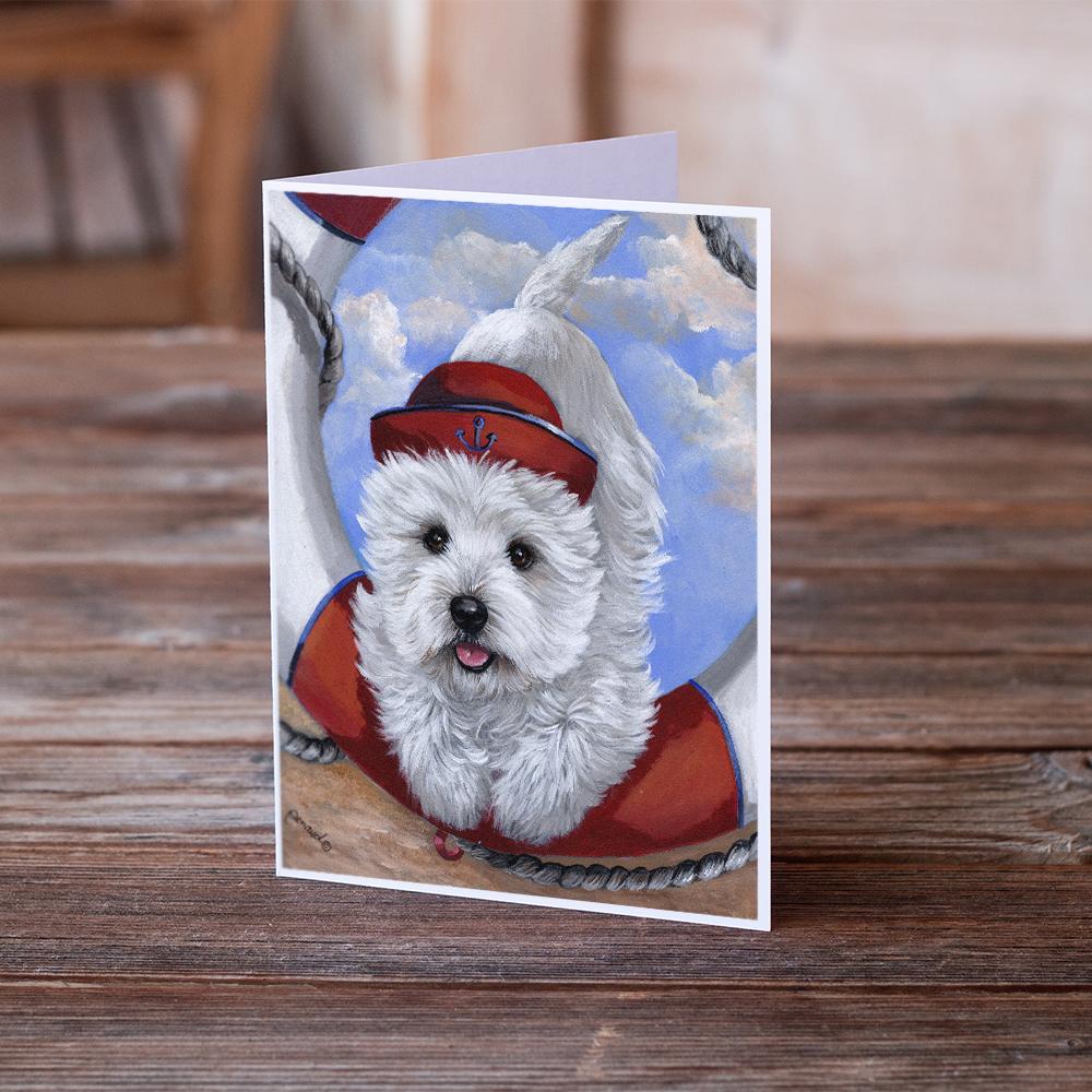Westie Ahoy Sailor Greeting Cards Pack of 8 Blank Cards with Envelopes Whimsical A7 Size 5x7