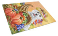 Westie Autumn Cutting Board Tempered Glass Kitchen Cutting Surface, Heat Resistant Chopping, Non-Slip Feet, Food Prep & Serving