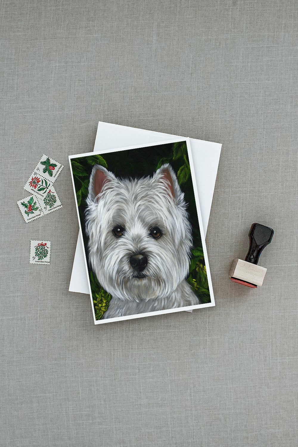 Westie Baby Face Greeting Cards Pack of 8 Blank Cards with Envelopes Whimsical A7 Size 5x7