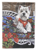 Westie Hannah Mae House Flag 28x40 Porch Sleeve Pole Decorative Outside Yard Banner Artwork Wall Hanging, Polyester