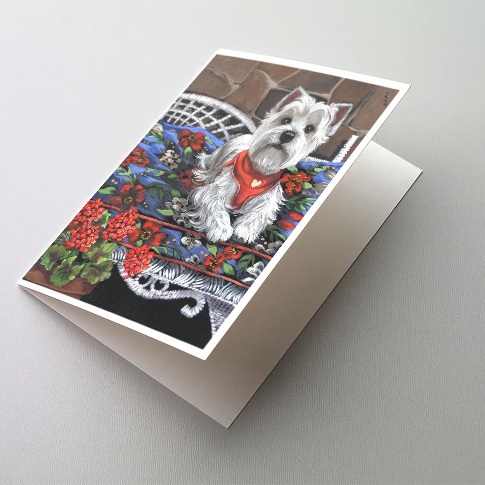 Westie Hannah Mae Greeting Cards Pack of 8 Blank Cards with Envelopes Whimsical A7 Size 5x7