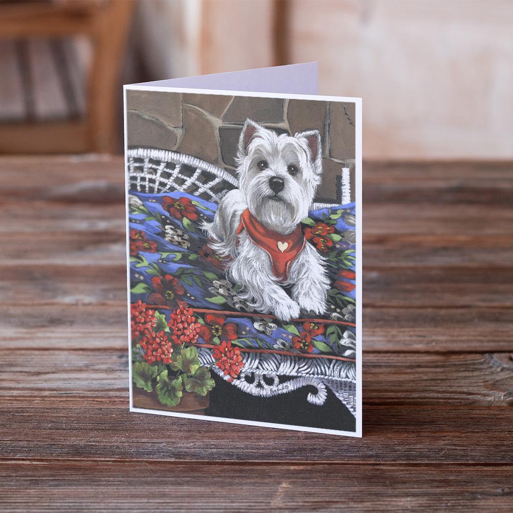 Westie Hannah Mae Greeting Cards Pack of 8 Blank Cards with Envelopes Whimsical A7 Size 5x7