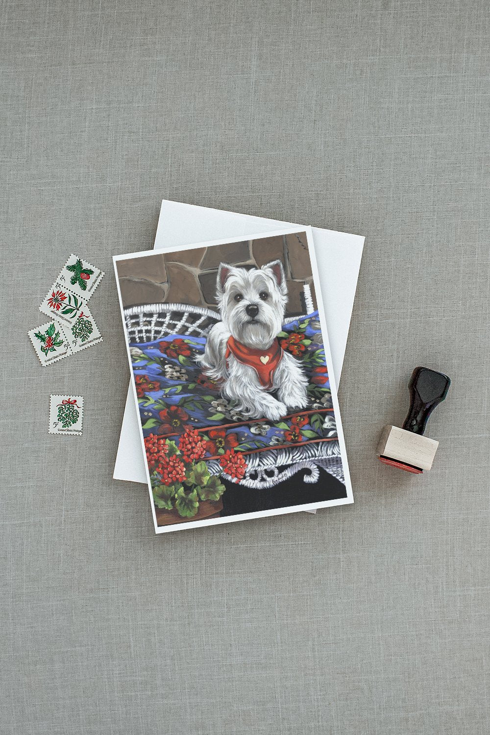 Westie Hannah Mae Greeting Cards Pack of 8 Blank Cards with Envelopes Whimsical A7 Size 5x7