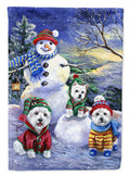 Westie Holiay Snowballs House Flag 28x40 Porch Sleeve Pole Decorative Outside Yard Banner Artwork Wall Hanging, Polyester