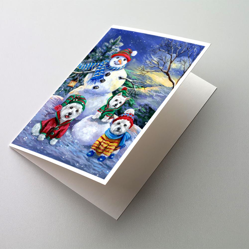 Westie Holiay Snowballs Greeting Cards Pack of 8 Blank Cards with Envelopes Whimsical A7 Size 5x7