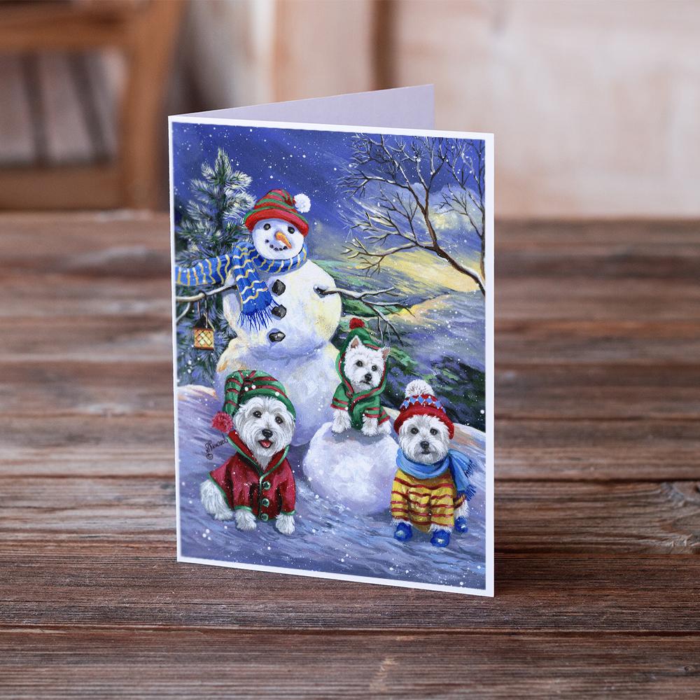 Westie Holiay Snowballs Greeting Cards Pack of 8 Blank Cards with Envelopes Whimsical A7 Size 5x7