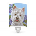 Westie Hydrangea Ceramic Night Light Compact, UL-Certified, Ideal for Bedroom, Bathroom, Nursery, Hallway, Kitchen, 6x4x3, Multicolor