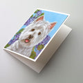 Westie Hydrangea Greeting Cards Pack of 8 Blank Cards with Envelopes Whimsical A7 Size 5x7