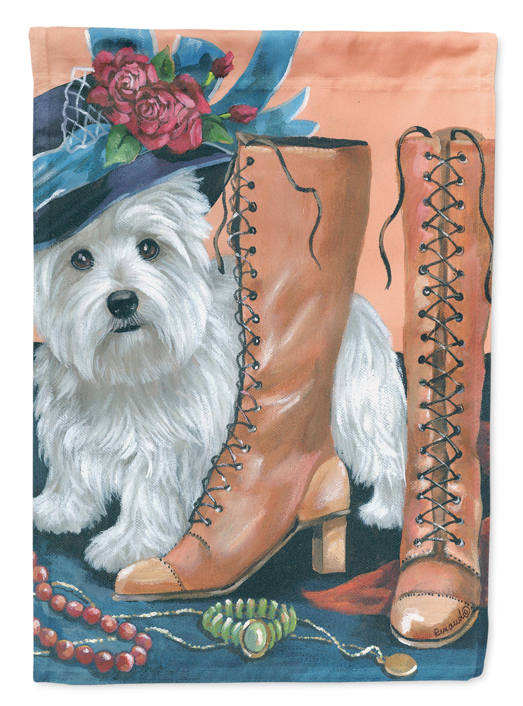 Westie in Mom's Closet House Flag 28x40 Porch Sleeve Pole Decorative Outside Yard Banner Artwork Wall Hanging, Polyester