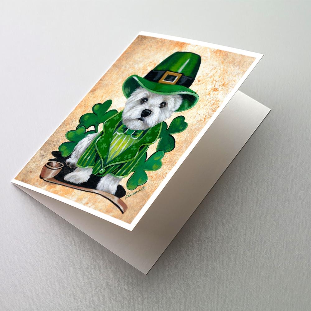 Westie St Patrick's Day Leprechaun Greeting Cards Pack of 8 Blank Cards with Envelopes Whimsical A7 Size 5x7