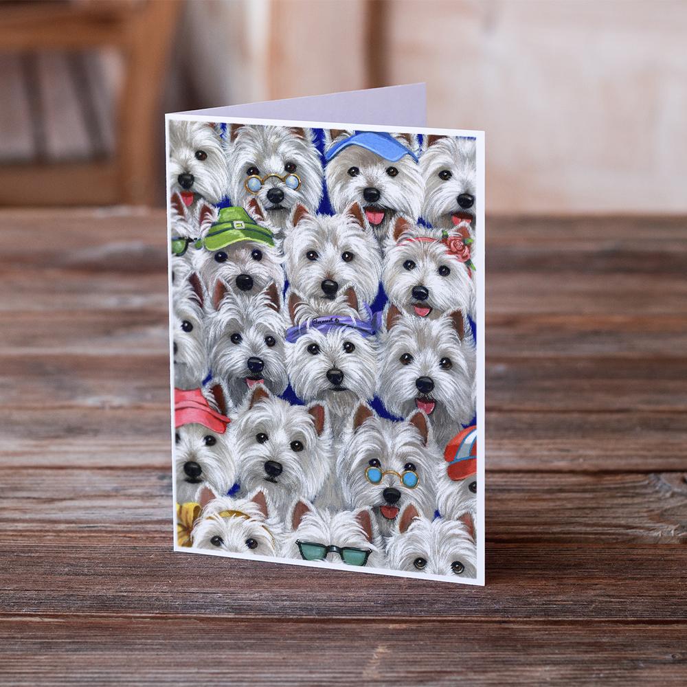 Westie Many Faces Greeting Cards Pack of 8 Blank Cards with Envelopes Whimsical A7 Size 5x7
