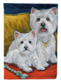Westie Mom and Pup House Flag 28x40 Porch Sleeve Pole Decorative Outside Yard Banner Artwork Wall Hanging, Polyester