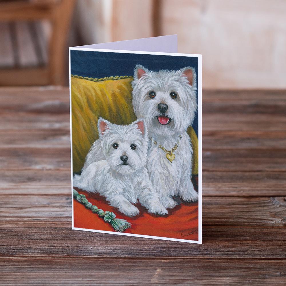 Westie Mom and Pup Greeting Cards Pack of 8 Blank Cards with Envelopes Whimsical A7 Size 5x7