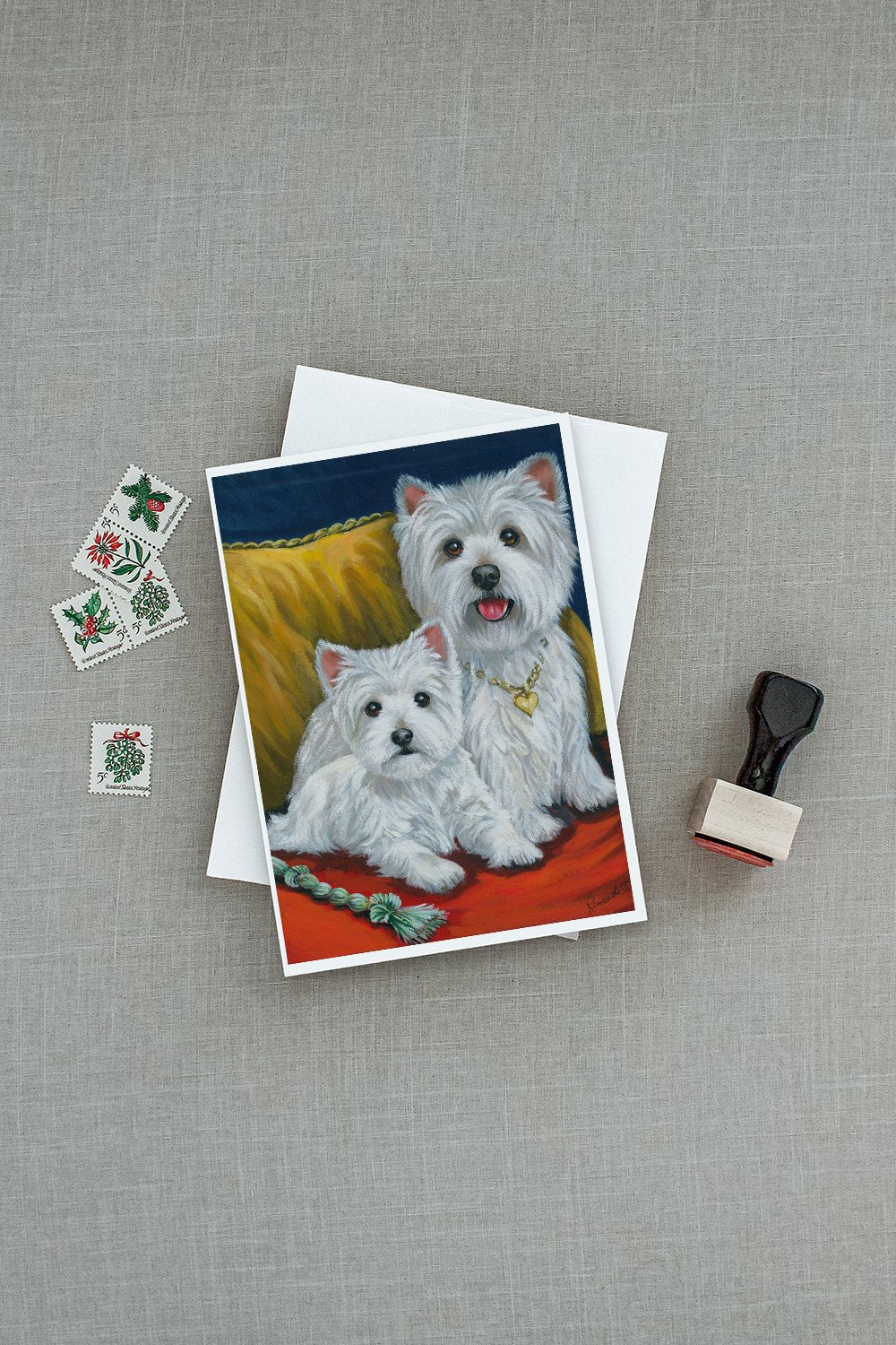 Westie Mom and Pup Greeting Cards Pack of 8 Blank Cards with Envelopes Whimsical A7 Size 5x7