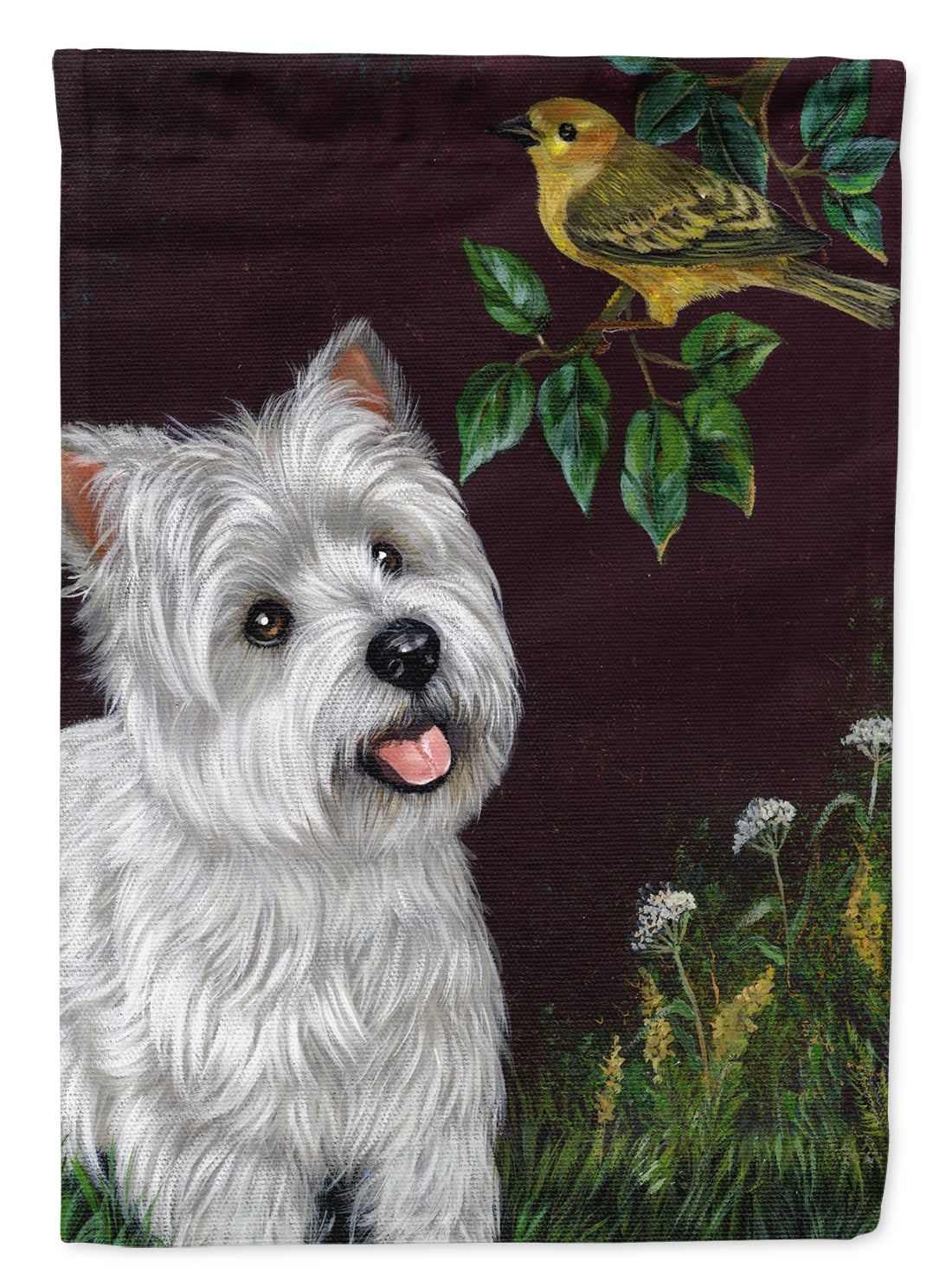 Westie Nature House Flag 28x40 Porch Sleeve Pole Decorative Outside Yard Banner Artwork Wall Hanging, Polyester