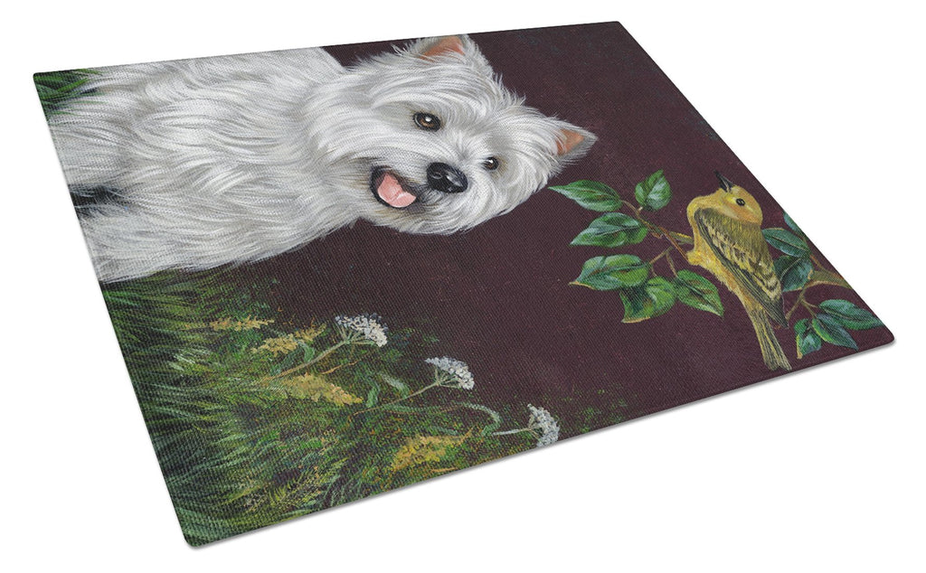 Westie Nature Cutting Board Tempered Glass Kitchen Cutting Surface, Heat Resistant Chopping, Non-Slip Feet, Food Prep & Serving