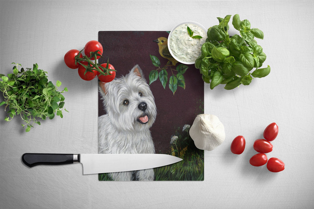 Westie Nature Cutting Board Tempered Glass Kitchen Cutting Surface, Heat Resistant Chopping, Non-Slip Feet, Food Prep & Serving