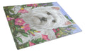 Westie Petunia Cutting Board Tempered Glass Kitchen Cutting Surface, Heat Resistant Chopping, Non-Slip Feet, Food Prep & Serving