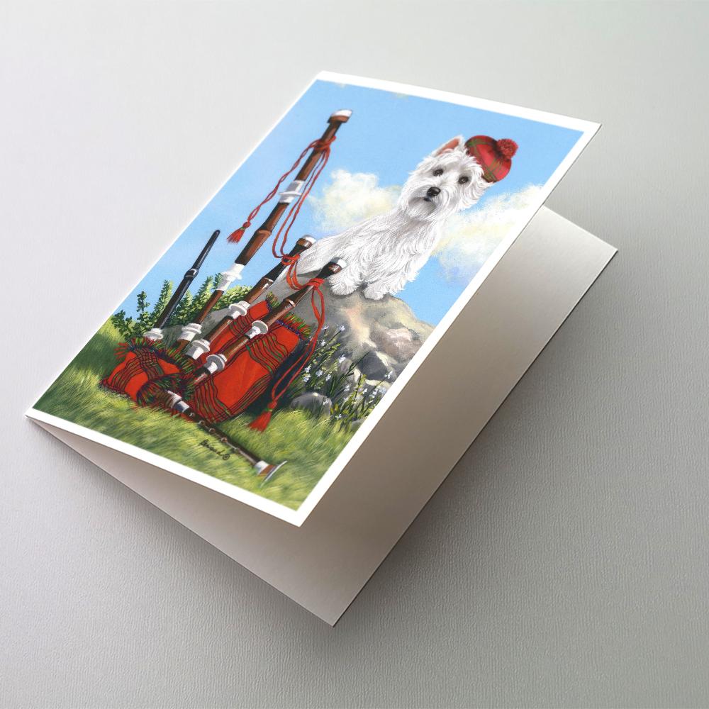 Westie Piper Greeting Cards Pack of 8 Blank Cards with Envelopes Whimsical A7 Size 5x7