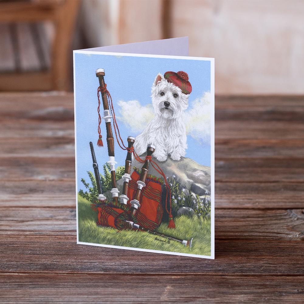Westie Piper Greeting Cards Pack of 8 Blank Cards with Envelopes Whimsical A7 Size 5x7