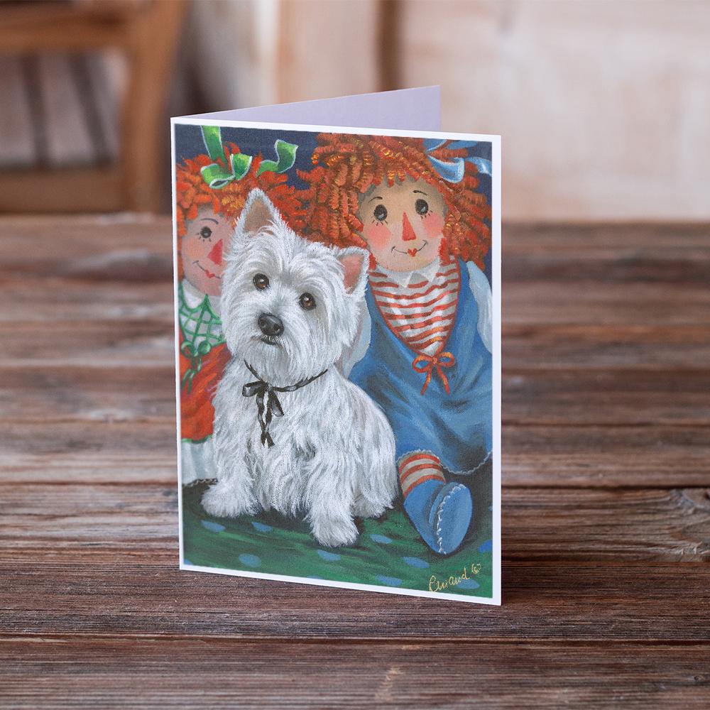 Westie Ragdoll Greeting Cards Pack of 8 Blank Cards with Envelopes Whimsical A7 Size 5x7