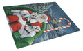 Westie Christmas Santa's Village Cutting Board Tempered Glass Kitchen Cutting Surface, Heat Resistant Chopping, Non-Slip Feet, Food Prep & Serving