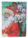 Westie Christmas Santa's Westies House Flag 28x40 Porch Sleeve Pole Decorative Outside Yard Banner Artwork Wall Hanging, Polyester