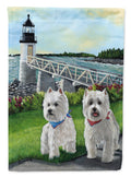 Westie Schooner & Annie House Flag 28x40 Porch Sleeve Pole Decorative Outside Yard Banner Artwork Wall Hanging, Polyester