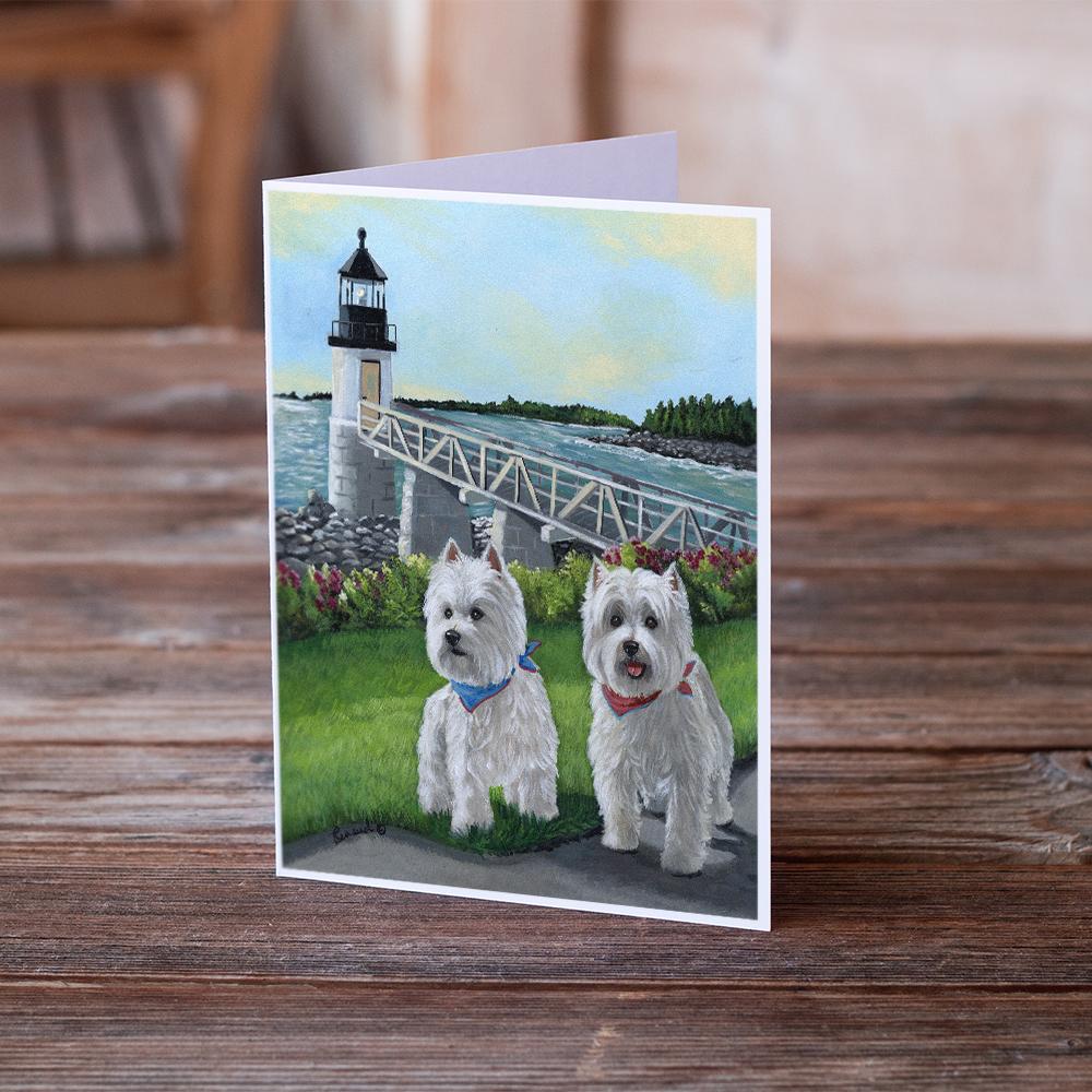 Westie Schooner & Annie Greeting Cards Pack of 8 Blank Cards with Envelopes Whimsical A7 Size 5x7