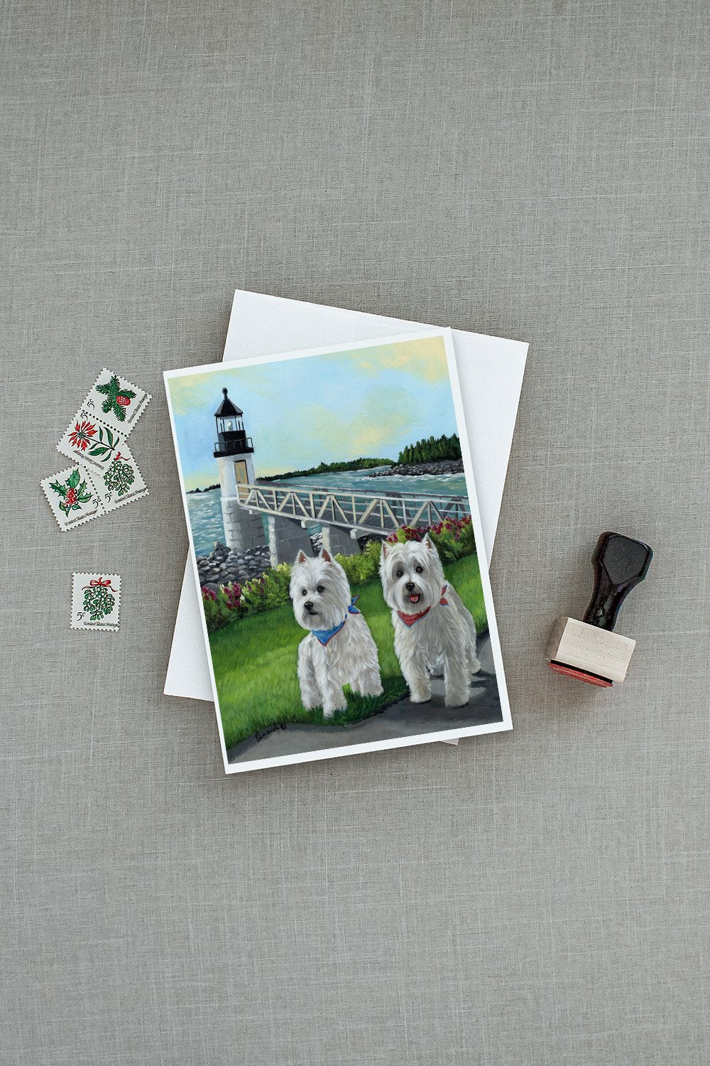 Westie Schooner & Annie Greeting Cards Pack of 8 Blank Cards with Envelopes Whimsical A7 Size 5x7