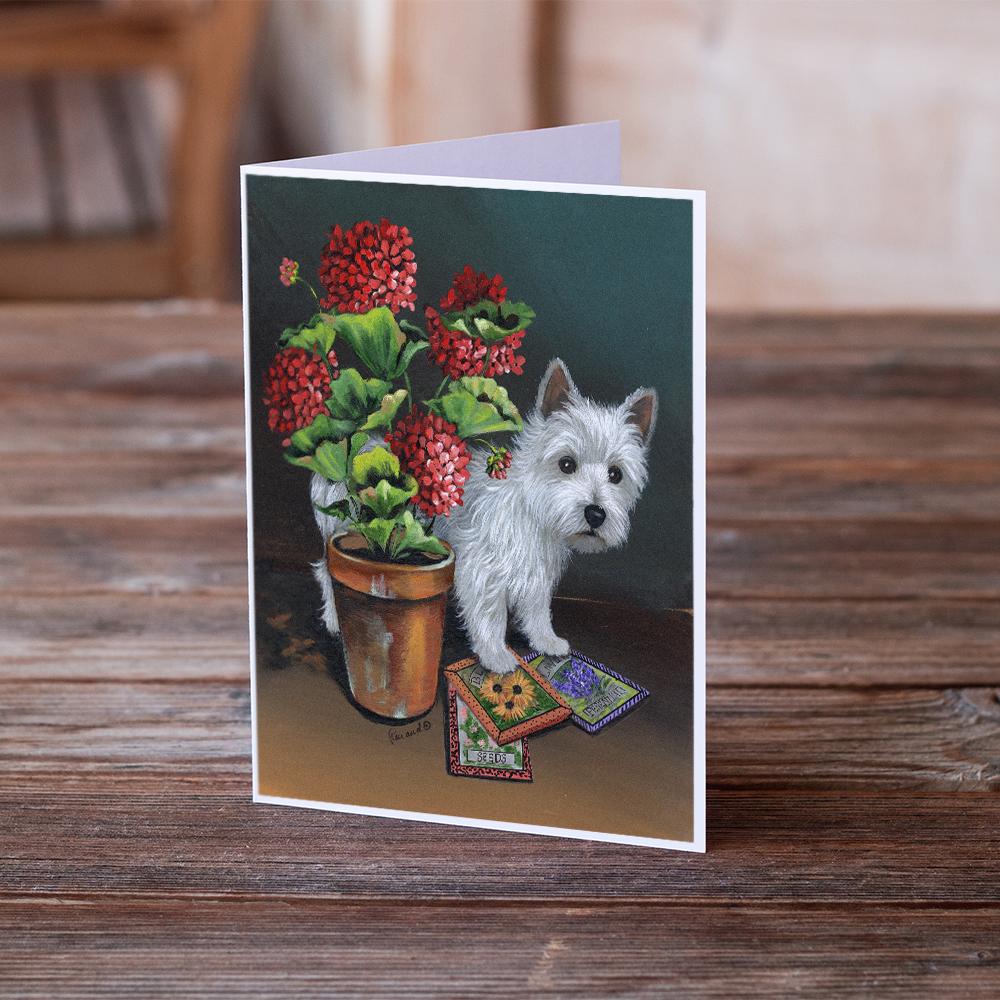 Westie Seedlings Greeting Cards Pack of 8 Blank Cards with Envelopes Whimsical A7 Size 5x7