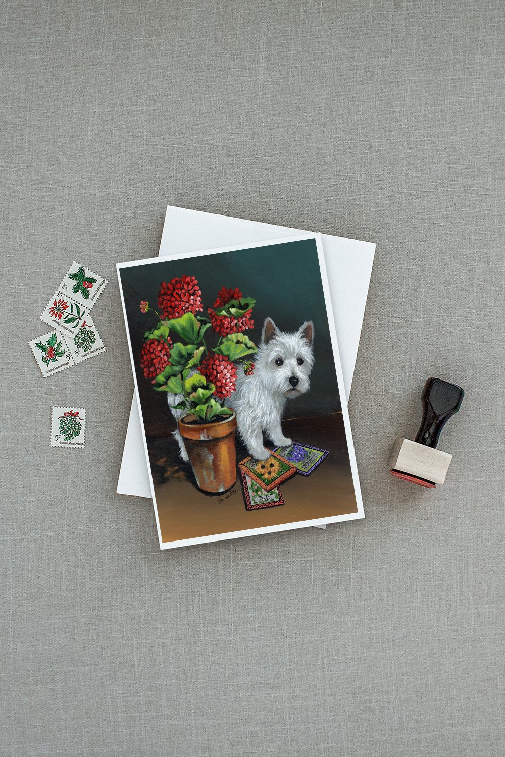 Westie Seedlings Greeting Cards Pack of 8 Blank Cards with Envelopes Whimsical A7 Size 5x7