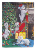 Westie Christmas Decorating House Flag 28x40 Porch Sleeve Pole Decorative Outside Yard Banner Artwork Wall Hanging, Polyester