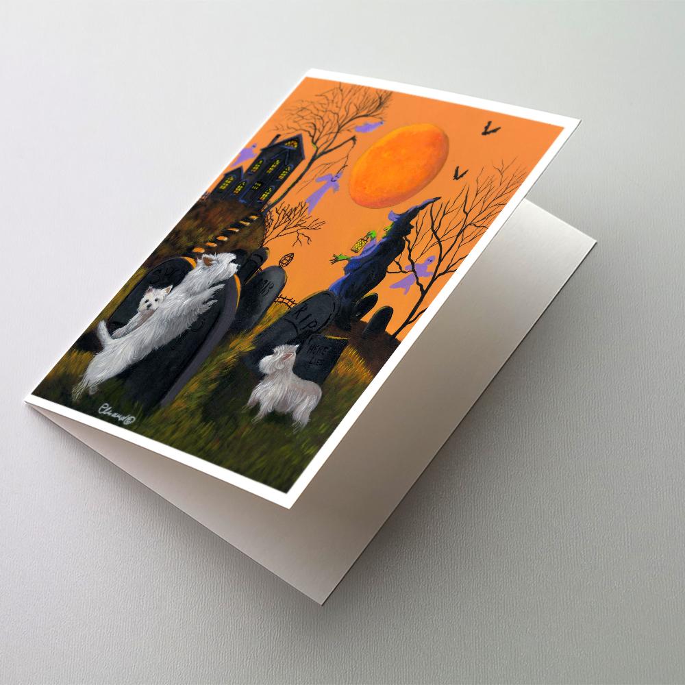 Westie Wicked Witch Greeting Cards Pack of 8 Blank Cards with Envelopes Whimsical A7 Size 5x7