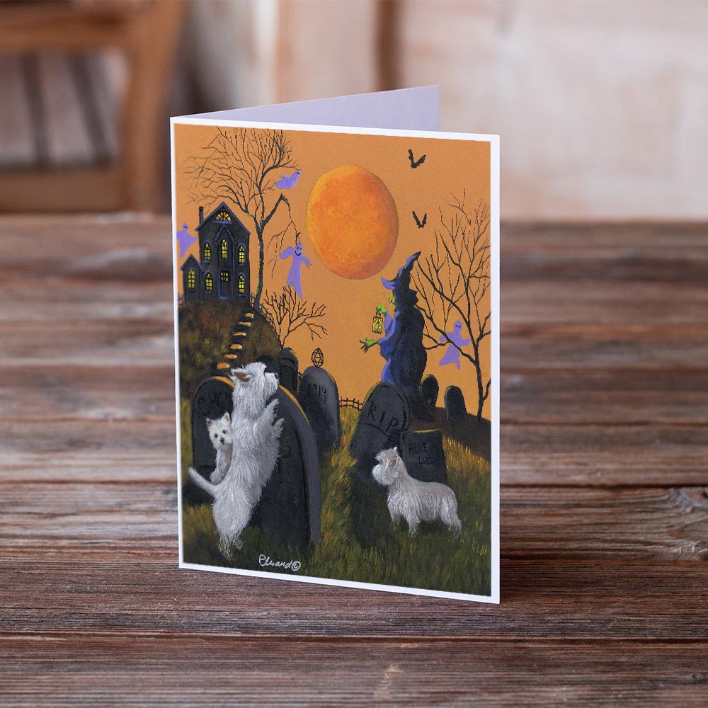 Westie Wicked Witch Greeting Cards Pack of 8 Blank Cards with Envelopes Whimsical A7 Size 5x7