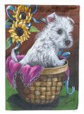 Westie Zoe and Sunflowers House Flag 28x40 Porch Sleeve Pole Decorative Outside Yard Banner Artwork Wall Hanging, Polyester